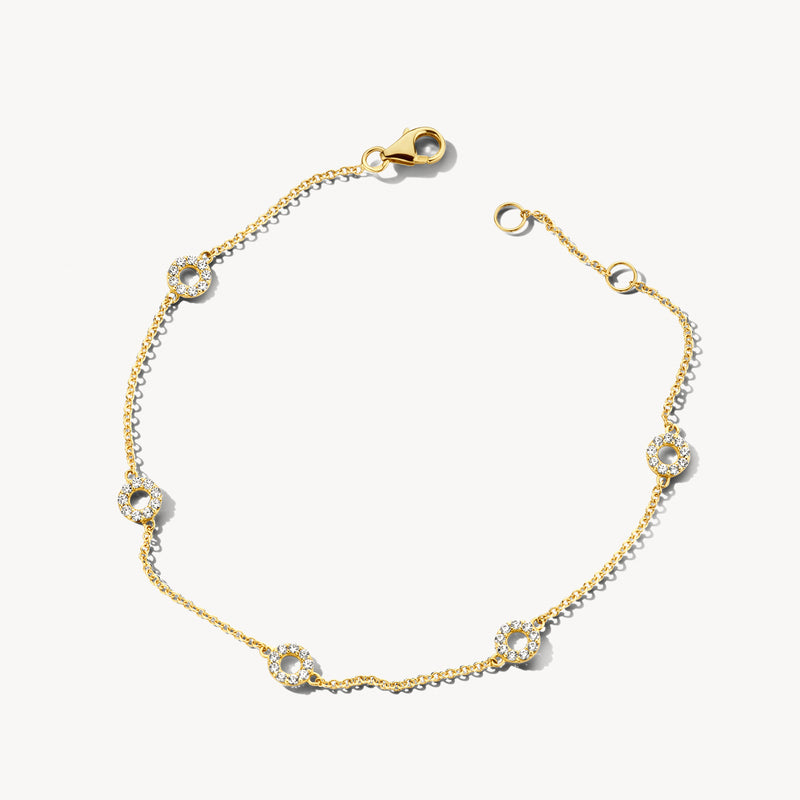 14K Gold-Plated Baguette Snake Chain Bracelet | GUESS Canada